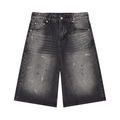 Vintage Wash Wide Leg Denim Shorts