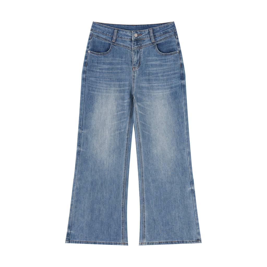 Vintage Wash Wide Leg Jeans