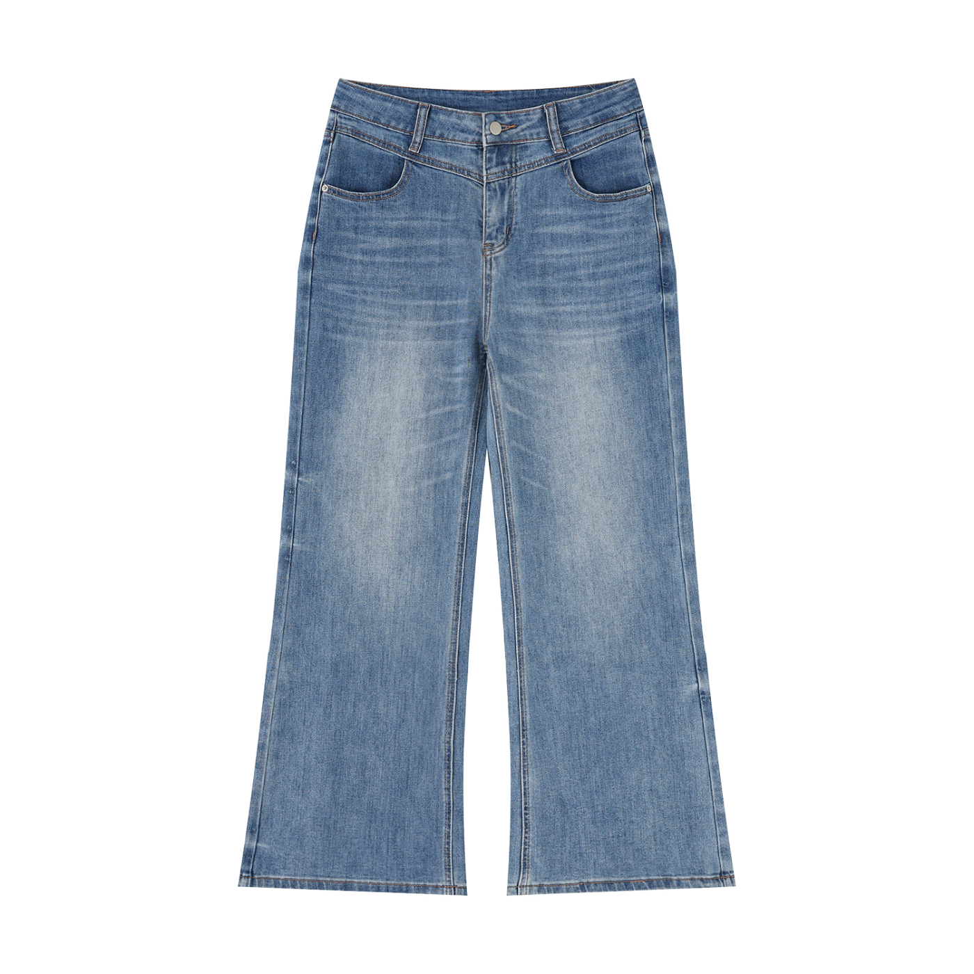 Vintage Wash Wide Leg Jeans