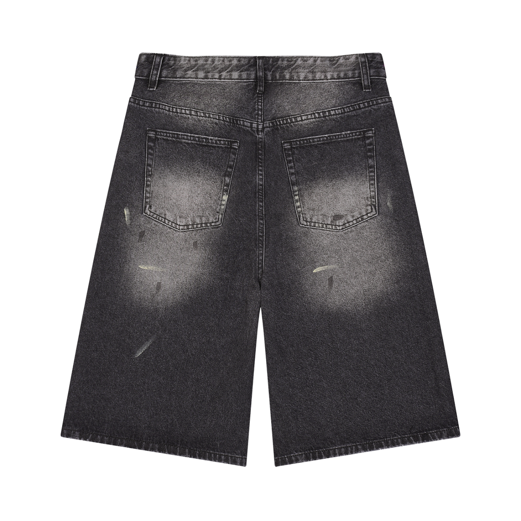 Vintage Wash Wide Leg Denim Shorts
