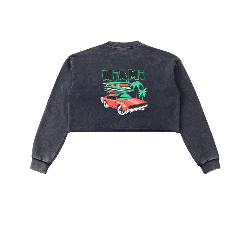 Snow Washed Cropped Sweatshirt