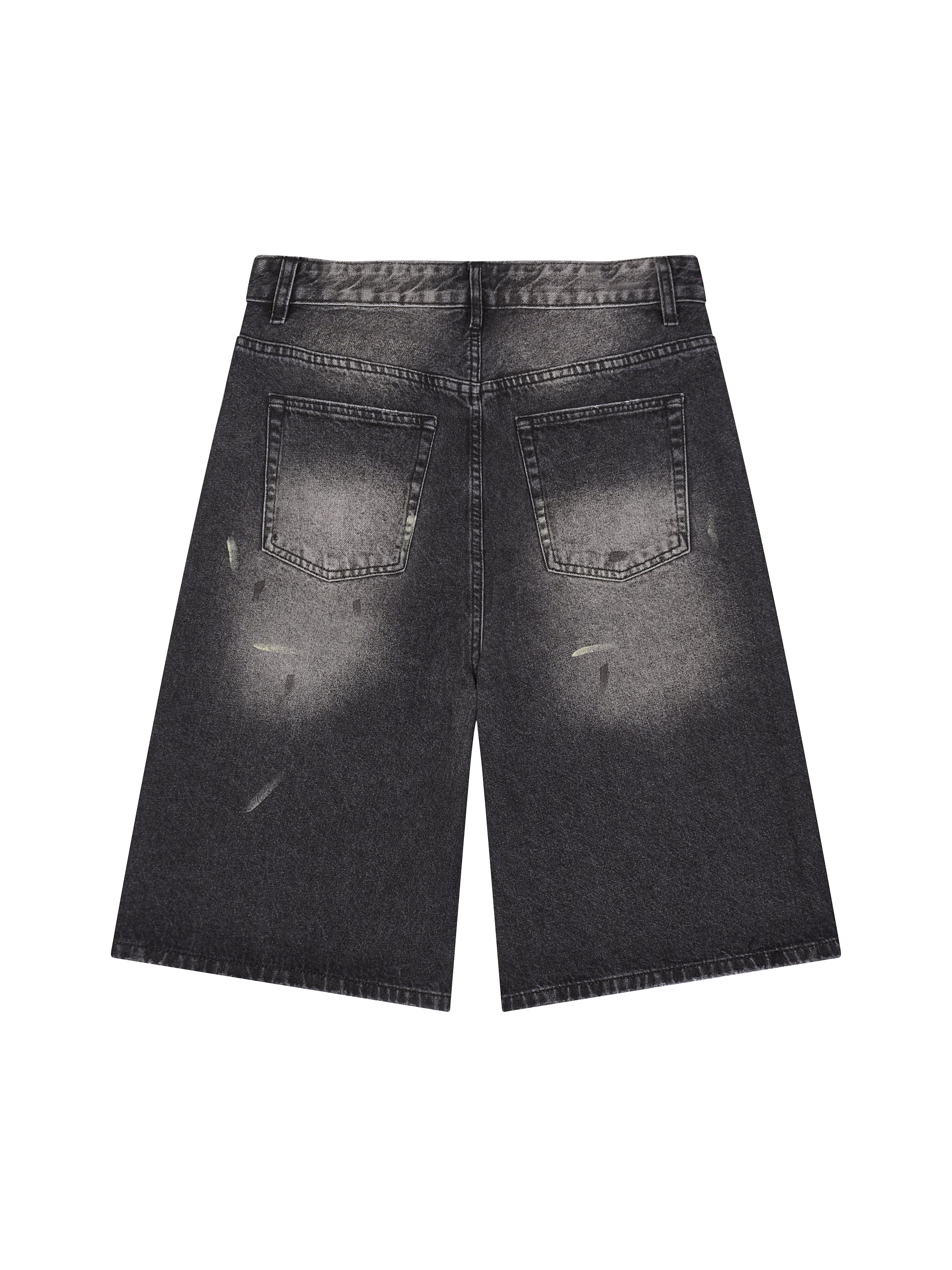 Vintage Wash Wide Leg Denim Shorts