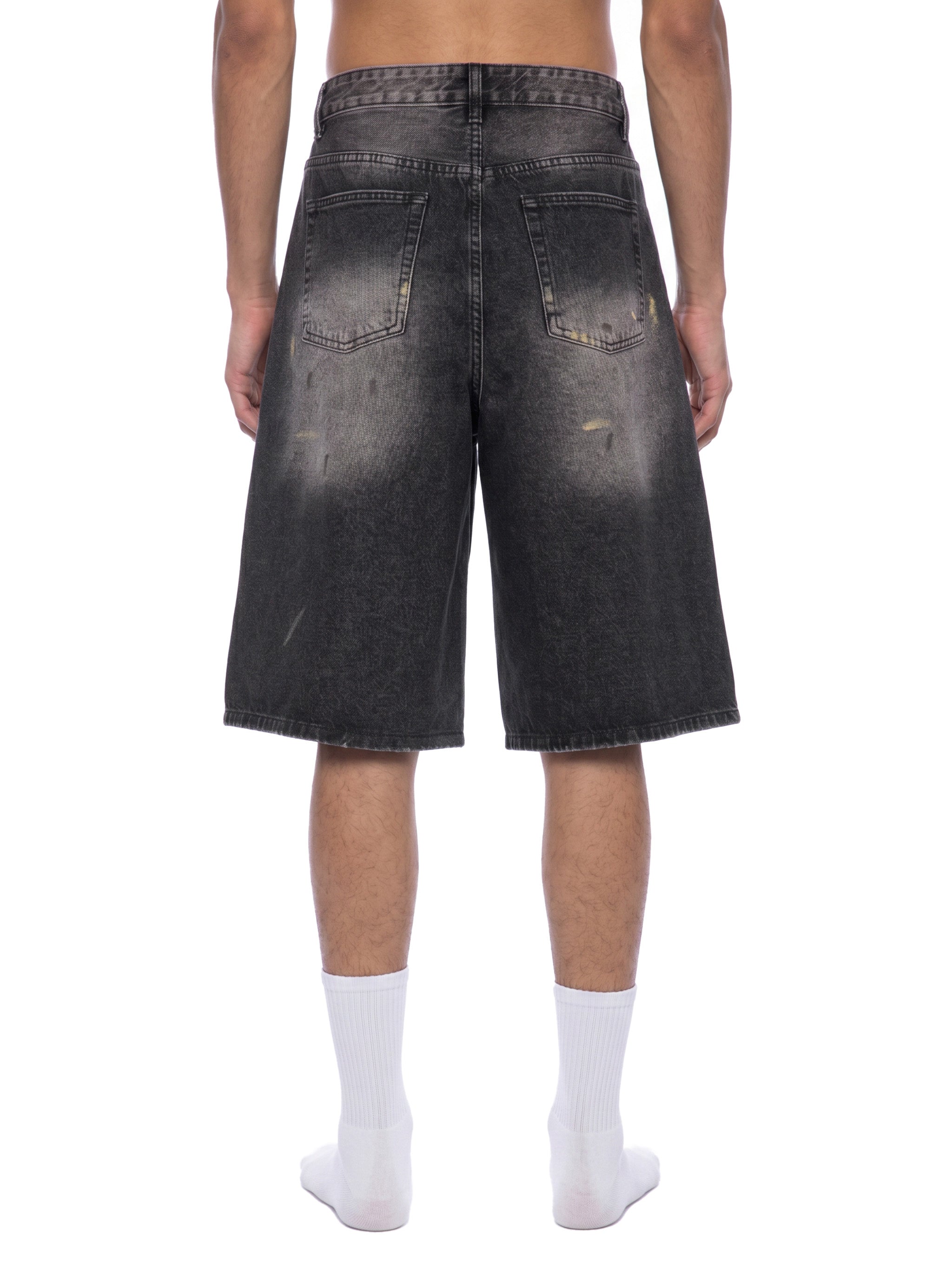 Vintage Wash Wide Leg Denim Shorts