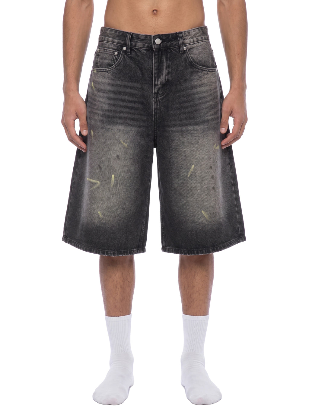 Vintage Wash Wide Leg Denim Shorts