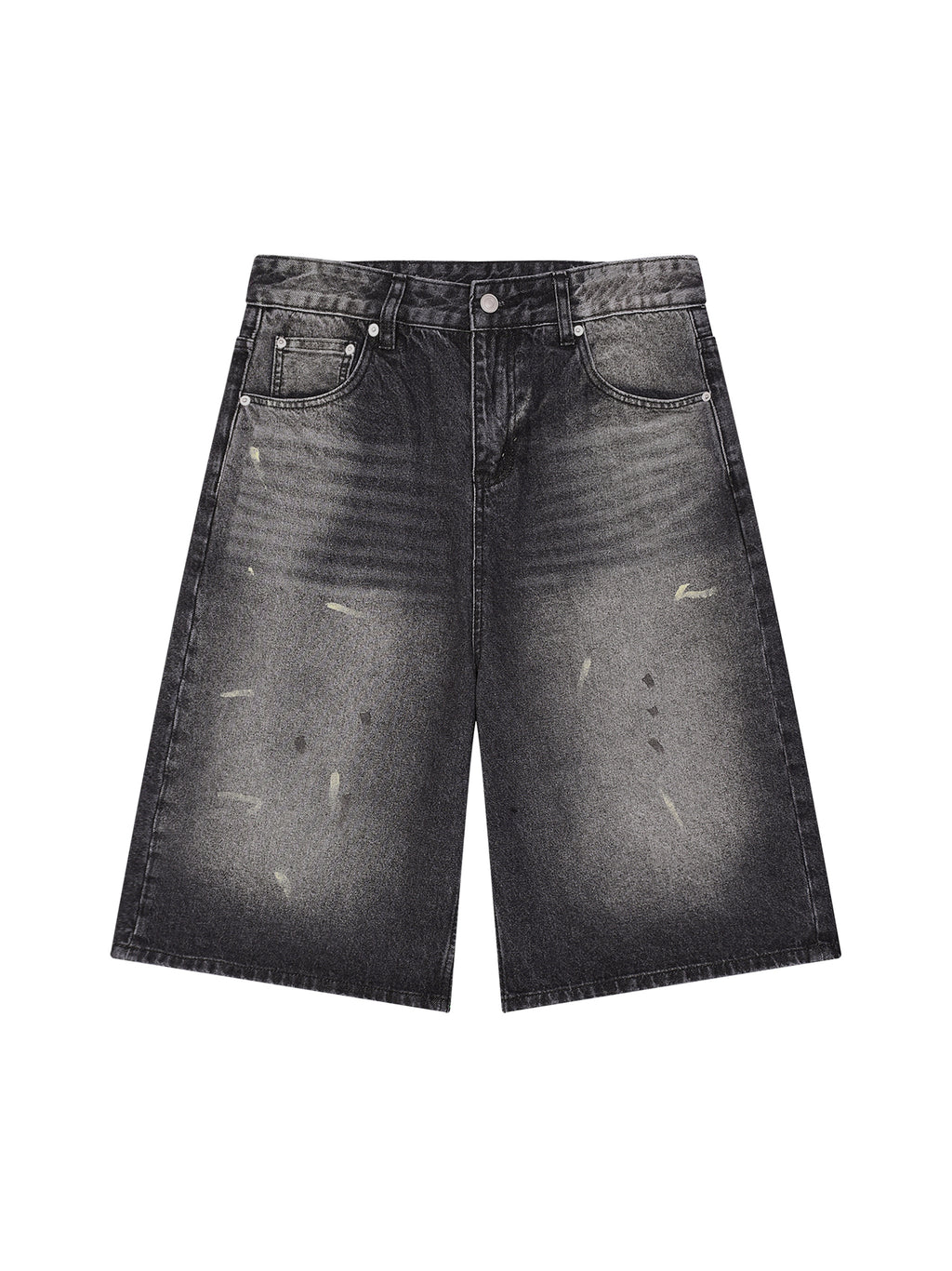 Vintage Wash Wide Leg Denim Shorts