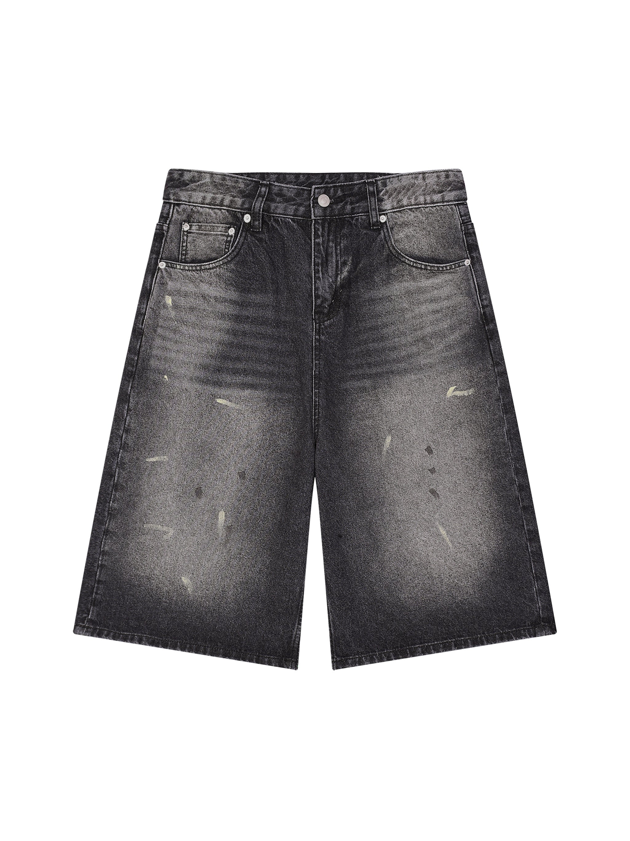 Vintage Wash Wide Leg Denim Shorts